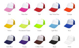 MR.R 6 Pack Sublimation Blanks White Mesh Trucker Polyester Cap, Two Tone Trucker Hat,Summer Mesh Cap with Adjustable Snapback,6 pcs per Pack MR.R