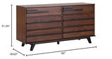 Walker Edison Malhia Contemporary Minimalist Solid Wood 6-Drawer Dresser, 60 Inch, Walnut Walker Edison