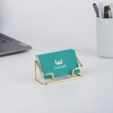 Leicraft Business Card Holder for Desk, Cute Metal Card Organizers and Office Desk Accessories for Men and Women (Golden) Leicraft