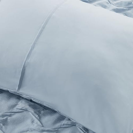 Comfort Spaces Comforter for King Size Bed, Ogee Ruched with Crinkle Texture, Breathable Comforter Set King, All Season Lightweight Bedding Set, Shams, Décor Pilow, King/Cal King Blue 4 Piece Comfort Spaces