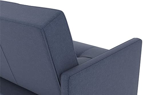 DHP Andora 76 Inch Futon Sofa Bed, Modern Upholstered Couch Sleeper with Button Tufted Back and Seat, Navy