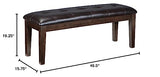 Signature Design by Ashley Haddigan Traditional Upholstered Dining Room Bench, Dark Brown Signature Design by Ashley