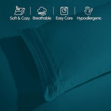 Elegant Comfort 1500 Premium Quality 4-Piece Bed Sheet Set - 18-24 Inch Extra Deep Pocket, Smart Storage Pockets, Wrinkle Free Ultra Soft 4PC Extra Deep Pocket Sheets, Twin/Twin XL, Marine Teal Elegant Comfort