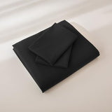 JIYUAN 100% Washed Cotton Duvet Cover Set 3 Pieces King, 1 Duvet Cover 104x90 Inches(Comforter Not Included) and 2 Pillowcases,Linen Feel Bedding Set Comfy and Breathable,Black JIYUAN