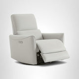CHITA Power Recliner Chair Swivel Glider, FSC Certified Upholstered Faux Leather Living Room Nursery Reclining Sofa Chair with Lumbar Support, Cream