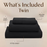 Utopia Bedding Twin Sheet Set – 3 Piece Bed Sheets for Twin Size Bed, Soft and Breathable Microfiber, Includes 1 Fitted Sheet, 1 Flat Sheet and 1 Pillowcase (Black) Utopia Bedding