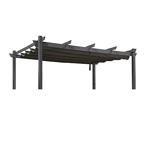 PURPLE LEAF Pergola Shade Cover for 10' X 12' Deck Porch Outside Outdoor Retractable Durable Fabric Canopy Replacement Top Only Gray PURPLE LEAF