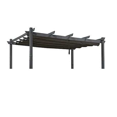 PURPLE LEAF Pergola Shade Cover for 10' X 12' Deck Porch Outside Outdoor Retractable Durable Fabric Canopy Replacement Top Only Gray PURPLE LEAF