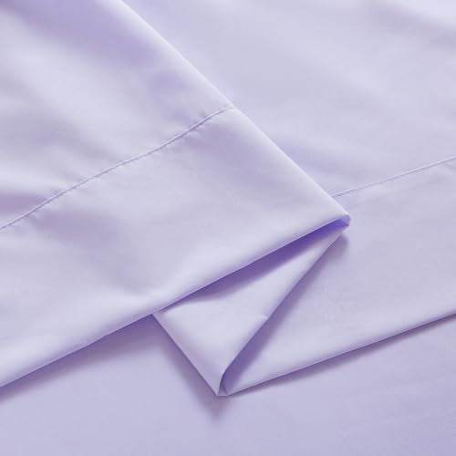 Caressma Lavender 4 Pieces Toddler Bedding Set - Lovely Pom Pom Tufted Comforter Set for Girls - Includes Purple Comforter, Fitted Sheet, Flat Sheet & Pillow Case Caressma