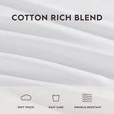 Laura Ashley - King Sheet Set, Soft & Smooth Sateen Cotton Bedding with a Lightweight Feel, 800 Thread Count, Bed Sheets with Matching Pillowcases (Solid White) Laura Ashley