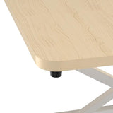 Decoholic Light Wood Small Single 24 inch Scissors Lift Keyboard and Mouse Riser ,Height Adjustable Standing Desk Converter,for Ergonomic Sit Stand Workstations (24 inch NW) Decoholic