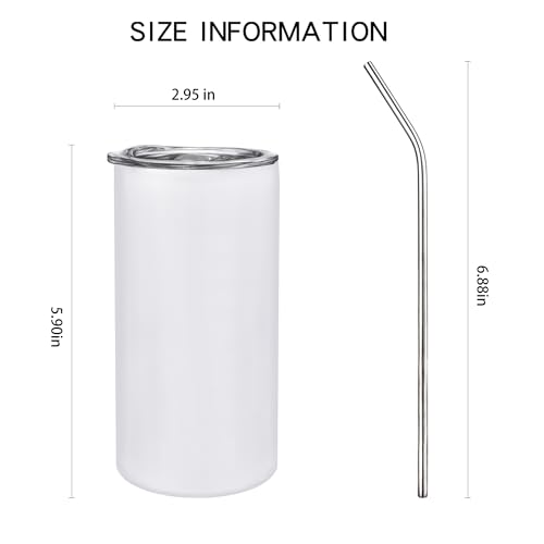 JYLJINGYULI 4 pack 12 oz Sublimation Tumblers Blanks, 12oz Sublimation Tumbler Cups Blank Bulk, Straight Skinny Insulated Cup Stainless Steel Water Bottle with Lid and Straw for Craft DIY JYLJINGYULI