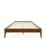Bme Dinkee 15 Inch Signature Bed Frame Without Headboard - Modern & Minimalist Style with Acacia Wood - 12 Strong Wood Slat Support - Easy Assembly - No Box Spring Neededd - Dark Chocolate, Full Bme