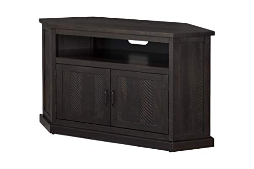 Martin Svensson Home Rustic Corner TV Stand, Espresso - WoodArtSupply