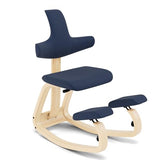 Varier ThatSit Balans Adjustable Ergonomic Kneeling Chair with Backrest, 10-Year Limited Warranty, Designed by Peter Opsvik, Blue/Natural Varier