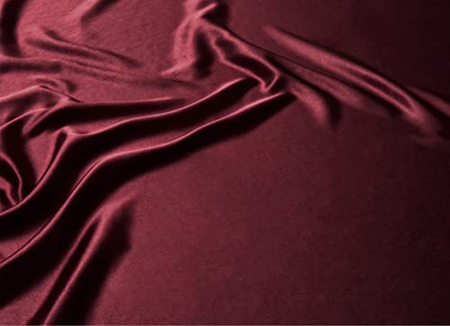 Manyshofu 7Pcs Burgundy Satin Sheets California King Silky Satin Bed Sheets Set, Luxurious & Soft Bedding Set - 1 Fitted Sheet, 1 Flat Sheet, 4 Pillowcases + 1 Body Pillow case Manyshofu