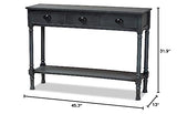 Baxton Studio Garvey French Provincial Grey Finished Wood 3-Drawer Entryway Console Table Baxton Studio