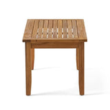 Christopher Knight Home Peyton Outdoor Acacia Wood Loveseat and Coffee Table Set with Water Resistant Cushions, Teak Finish / Beige Christopher Knight Home