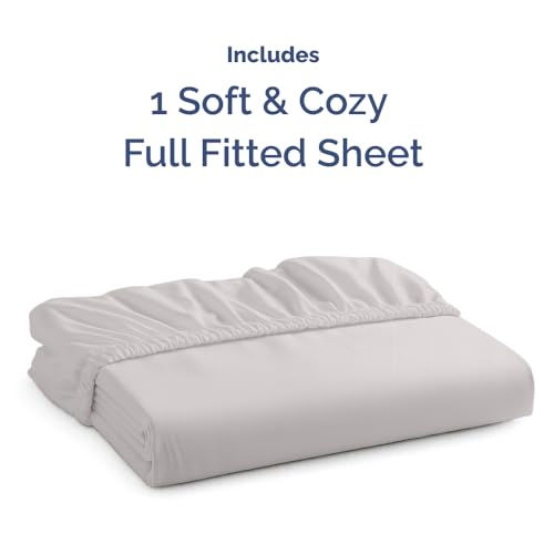 Full Fitted Bed Sheet - Bottom Single Fitted Sheet Only - Soft Hotel Luxury Bedding w/ 8-16 Inch Deep Pockets - Breathable, Cooling & Wrinkle Free - Easy-Care, Fade and Shrink Resistant - French Grey CGK Unlimited