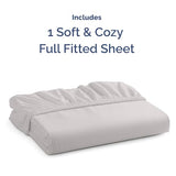 Full Fitted Bed Sheet - Bottom Single Fitted Sheet Only - Soft Hotel Luxury Bedding w/ 8-16 Inch Deep Pockets - Breathable, Cooling & Wrinkle Free - Easy-Care, Fade and Shrink Resistant - French Grey CGK Unlimited