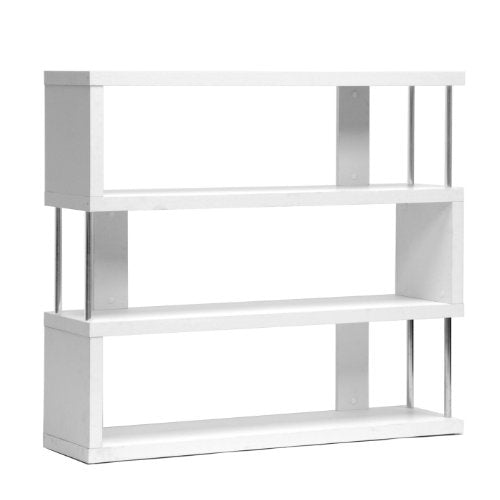 Baxton Studio Barnes 3-Shelf Modern Bookcase, White Baxton Studio