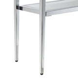 Convenience Concepts Nadia Chrome Entryway Table 31.5" - Contemporary Modern Sofa Console Table with Storage Shelf, Narrow Minimalist Hall Table for Living Room, Bedroom, Bathroom, Glass/Chrome Convenience Concepts