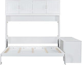 Virubi Queen Horizontal Murphy Bed with Desk and Storage Cabinets,Wood Murphy Wall Bed Queen Size Fold Up Bed Adult Murphy Bed Cabinet Queen Hideaway Bed for Guest Room Living Room Bedroom (White) Virubi
