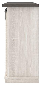 Signature Design by Ashley Dorrinson Farmhouse TV Stand Fits TVs up to 50" with Sliding Barn Doors and Storage Shelves, Whitewash & Gray Signature Design by Ashley