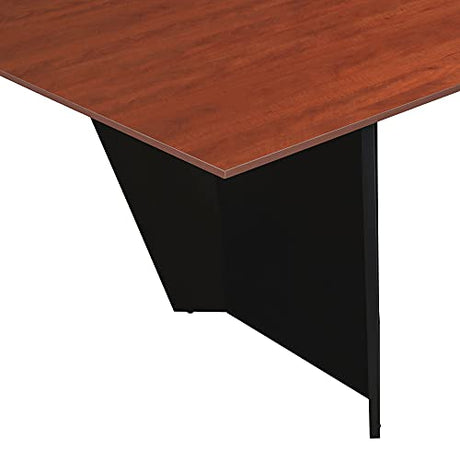 Regency Array 96" Conference Table with Built-in Power & Data Grommet – Modern Tapered Leg Design, Cable Management, Meeting & Boardroom Table Seats 4-8 People (Cherry, Black) Regency