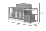 Oxford Baby Pearson 4-in-1 Convertible Crib & Changing Station, Dove Gray, GreenGuard Gold Certified Oxford Baby