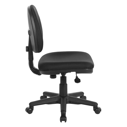 Office Star Pneumatic Sculptured Office Task Chair with Thick Padded Seat and Built-in Lumbar Support, Black Office Star Products