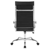LANDSUN Home Office Chair Ribbed Leather High Back Executive Swivel Computer Desk Chairs with Wheels and Armrests Soft Padded Adjustable Height Modern Conference Task Black LANDSUN