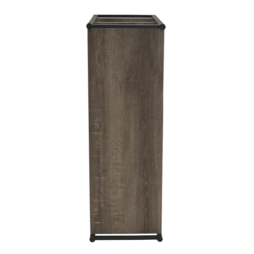 Household Essentials Ashwood 3 Tier Storage Shelf with Metal, Grey Shelves – Black Frame Household Essentials