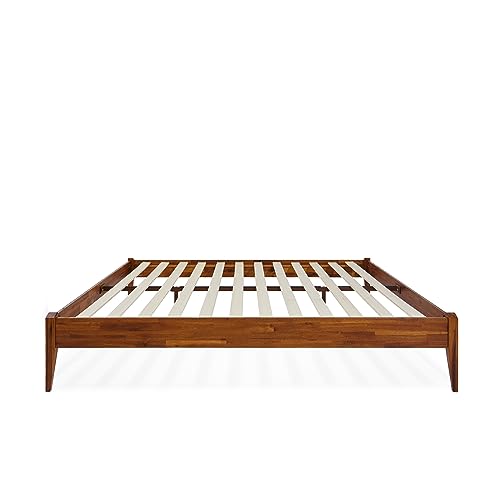 Bme Dinkee 15-Inch Solid Wood Queen Platform Bed Frame - Japanese Joinery, Minimalist Style - Wood Slats, Easy Assembly, No Box Spring Needed -