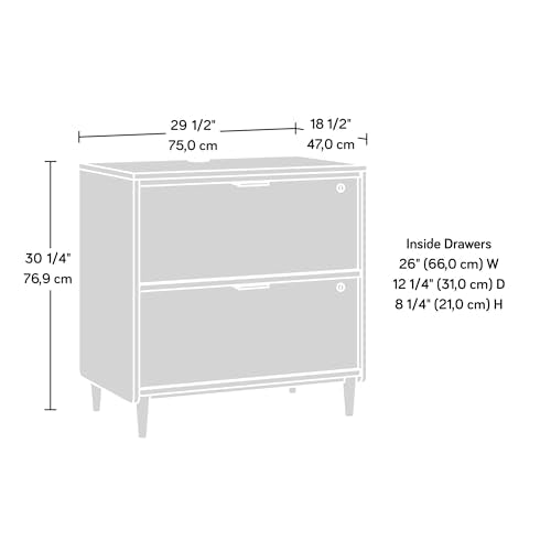 Sauder Clifford Place 2-Drawer Lateral File Cabinet, L: 29.53" x W: 18.5" x H: 30.28", Natural Maple Finish - WoodArtSupply