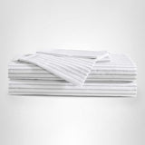 Eddie Bauer - Sheet Set, Luxurious Cotton Percale Bedding with Matching Pillowcases, Crisp & Cool, Fully Elasticized (Arden Stripe Grey, Full) Eddie Bauer