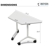 Okeysen Conference Room Table 1 Pack, Modern Modular Folding Training Tables with Flip Top, Mobile Table with Four Locking Wheels, Executive Desk for Meeting Room, Office, Classroom Okeysen