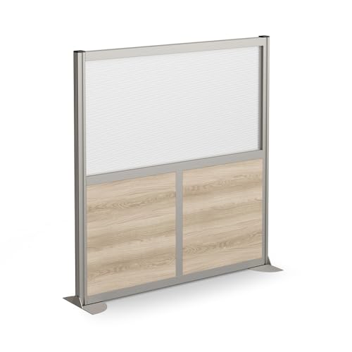 NBF Office Partitions - Cubicle Privacy Panel Wall Divider - Modern Room Separator with Quick Assembly - Indoor Laminate Free Standing Portable Room Divider Panel - 52" H x 49" W (Warm Ash) nbf signature series