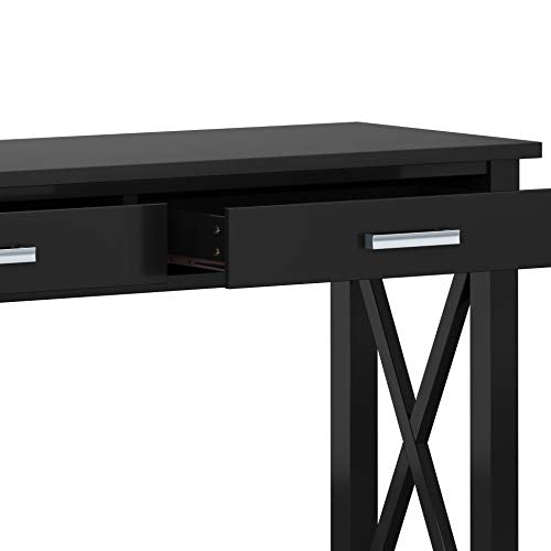 SIMPLIHOME Kitchener SOLID WOOD 47 inch Wide Contemporary Console Sofa Table in Black with Storage, 2 Drawers and 1 Shelf, for the Living Room SIMPLIHOME