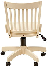 OSP Home Furnishings Deluxe Armless Wood Banker's Desk Chair with Adjustable Height, Locking Tilt, and Heavy Duty Base, Antique White Office Star Products