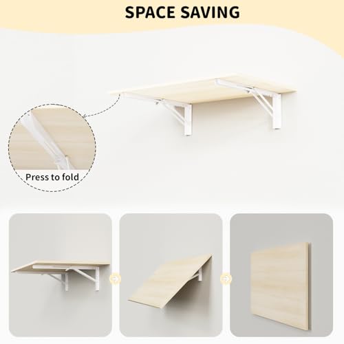 GOYLSER Fold Wall Mounted Table Folding Worktable, Addition to Garage/Home Office/Laundry Room/Home Bar/Kitchen & Dining Room GOYLSER