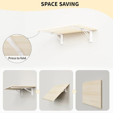GOYLSER Fold Wall Mounted Table Folding Worktable, Addition to Garage/Home Office/Laundry Room/Home Bar/Kitchen & Dining Room GOYLSER