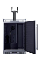 Summit SBC683OSTWIN 24" Wide Built-in or Freestanding Outdoor Beer Kegerator, Dual Tap, Weatherproof, Automatic Defrost, Digital Thermostat, Tap Cool System, Adjustable Shelves, four Casters Summit Appliance