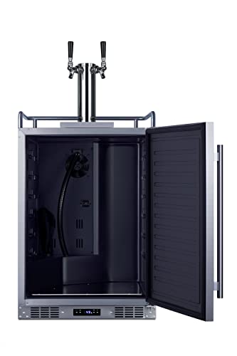 Summit SBC683OSTWIN 24" Wide Built-in or Freestanding Outdoor Beer Kegerator, Dual Tap, Weatherproof, Automatic Defrost, Digital Thermostat, Tap Cool System, Adjustable Shelves, four Casters Summit Appliance