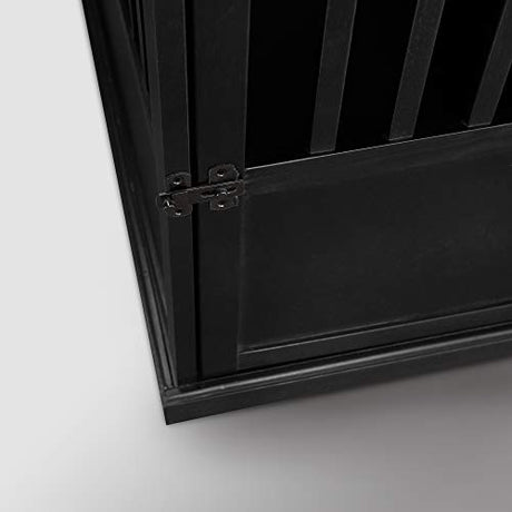 Casual Home Wooden Indoor Dog Crate House Kennel End Table Night Stand Furniture with Lockable Latch for Small to Medium Pets, Black Casual Home