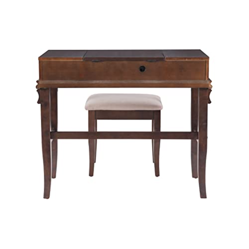 Linon Angela Walnut Vanity Set,30" x 36" x 18" Linon