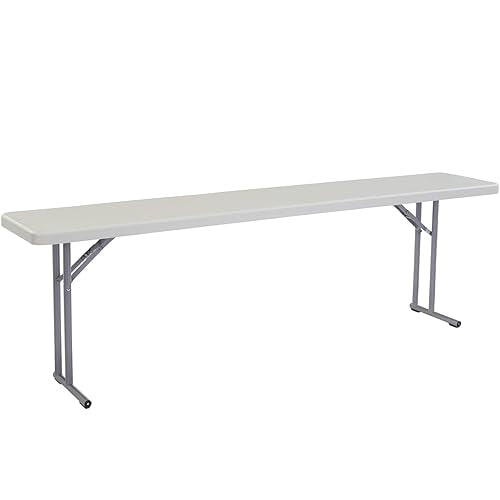 Seminar Folding Table by National Public Seating – 18x96 Portable, Heavy-Duty Foldable Table Indoor/Outdoor Table for Office, Conferences & Training Rooms – Lightweight & Durable, Speckled Gray National Public Seating
