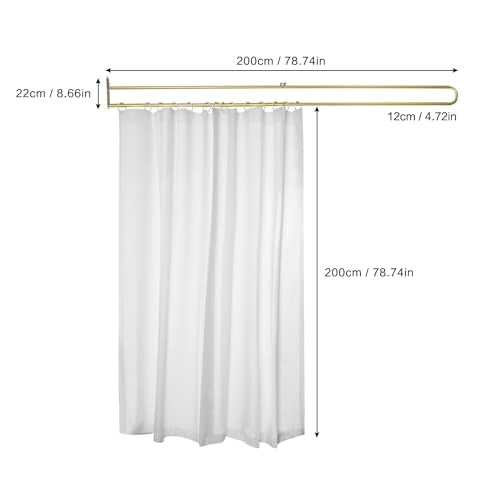 Gtouse Privacy Curtains for Room Divider, Metal Support Wall Mounted Privacy Curtain, U-Shape Portable Room Divider Curtains for Fitting Room Beauty Salon Bedroom and Hospital,1 Panel, 7.54ft (White) Gtouse