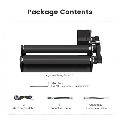 Algolaser Mini Rotary Roller - 360° Adjustable Rotary Roller for Laser Engraver Accessories - Y-axis Rotary Roller Attachment for Cylindrical Objects Tumblers,Bottle – No Laser Function AlgoLaser