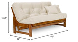 Arden Futon Set - Full Size, Frame, 8" Mattress, Twill Ivory Cover Nirvana Futons